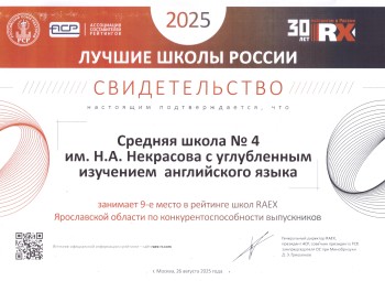 информация о месте  в рейтинге лучшие школы